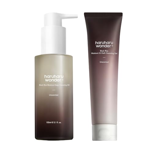 HARUHARU wonder Skin Care Set - Gentle Makeup Remover, Vegan & EWG-Safe - Cleansing Oil & Gel