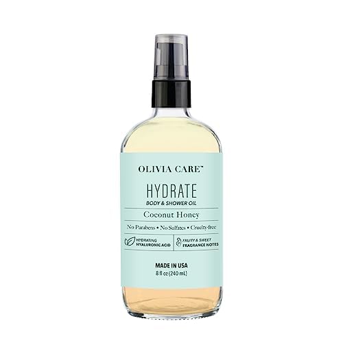 Olivia Care Body Oil - Deeply Hydrates, Rich in Vitamins E & K, Coconut Vanilla Scent - 8oz