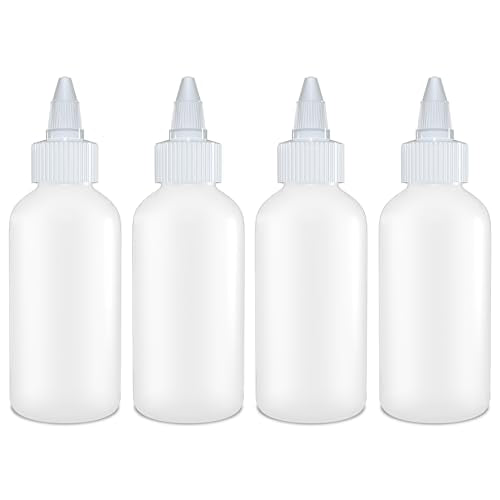 BRIGHTFROM Squeeze Bottles - Leak-Proof, BPA-Free for Condiments & Crafts - Pack of 4, 4oz