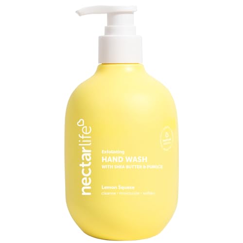 Nectar Life Hand Soap - Exfoliating, Moisturizing with Jojoba Oil & Shea Butter, Lemon Scent - 14oz