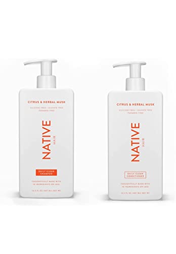 Native Citrus Herbal Musk Shampoo & Conditioner Set - Moisturizing, Strengthening - 33 Fl Oz
