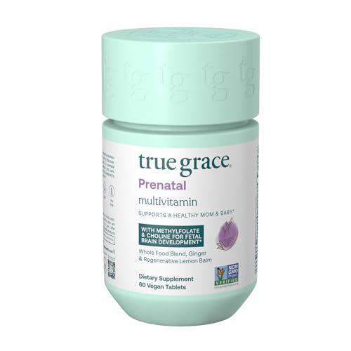True Grace Prenatal Multivitamin - Supports Healthy Mom & Baby with Methylfolate - 60 Vegan Tablets