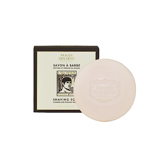 Panier des Sens L'Olivier Shaving Soap - Nourishing & Protective, Woody Fragrance - 5.29oz