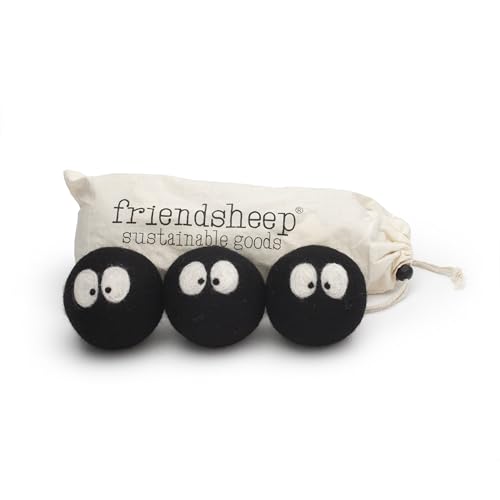 Friendsheep Organic Wool Dryer Balls - Reduce Wrinkles & Static, Handmade, Fair Trade - 3 Pack XL