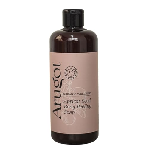 Arugot Body Soap - Exfoliating Apricot Seed Cleanser with Aloe Vera & Hyaluronic Acid - 16.9 Fl Oz