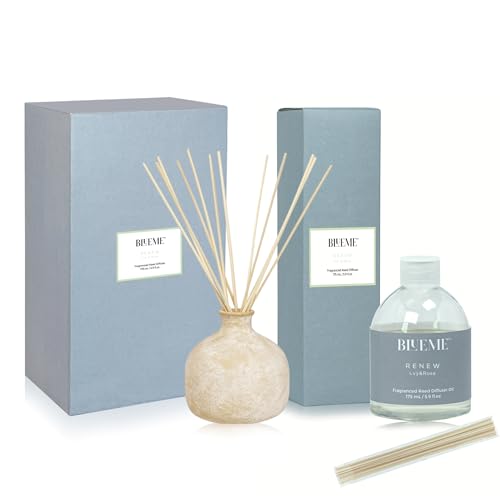 BLUEME Aromatherapy Diffuser Bundle - Tranquil Scents, Handmade Ceramic, Refillable - 5.92 Fl Oz
