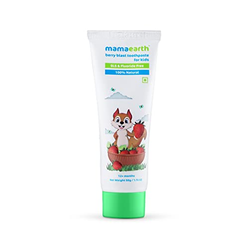 Mamaearth Kids Toothpaste - Promotes Oral Health, Toxin-Free, Natural Berry Flavor - 1.76 Oz