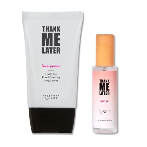 Elizabeth Mott Face Primer & Hair Oil Bundle - Smooths, Moisturizes, Cruelty-Free - 30g & 80ml