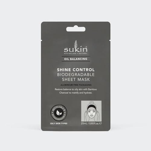 Sukin Face Mask - Oil Balancing Shine Control, Hydrating Ingredients - 0.85 Oz (Pack of 8)