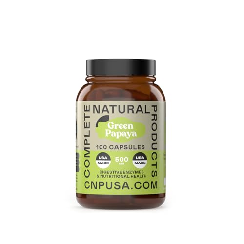 Complete Natural Products Digestive Enzyme Capsules - Supports Gut Health, 500mg, 100 Count