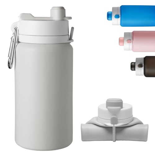 Opard Collapsible Water Bottle - BPA-Free, Leak-Proof, Compact Design for Travel - 19oz