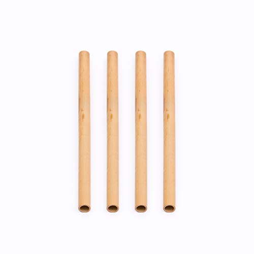 Rainforest Bowls Reusable Bamboo Straws - Handcrafted, Food-Safe - Set of 4, 7.5 Inch