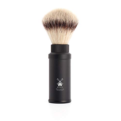 MÜHLE Travel Shaving Brush - Rich Lather, Silvertip Fiber, Portable Design for Men