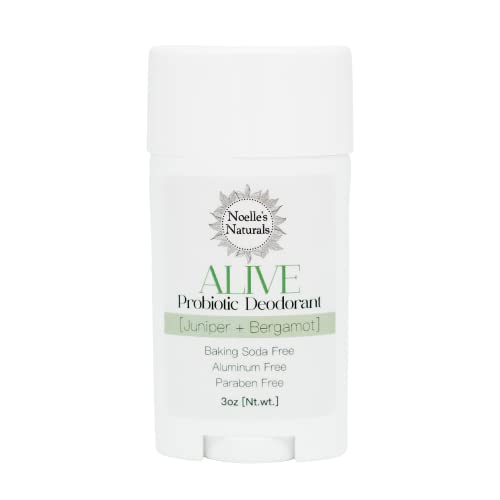 Natural Probiotic Deodorant - Ideal for Sensitive Skin, Aluminum-Free, Organic - Juniper & Bergamot