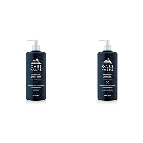 Oars + Alps Shampoo & Conditioner Set - Hydrating with Kelp & Algae, Alcohol-Free - 2x32 Fl Oz