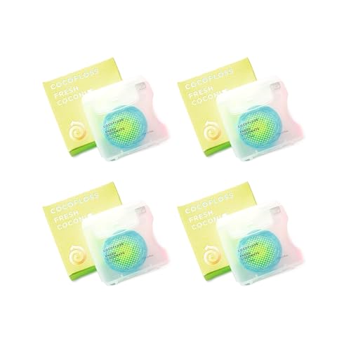 Cocofloss Dental Floss - Dentist-Designed, Coconut Oil Infused, Kid-Friendly, 4 Spools (33 yd Each)