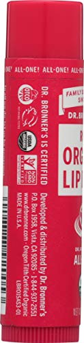 Dr. Bronner's Organic Rose Lip Balm - Nourishing Moisture, Certified Organic - 0.15 oz