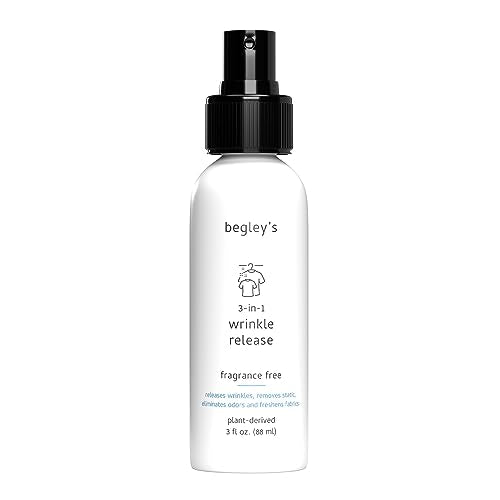 Begley's Wrinkle Releaser Spray - Quick Wrinkle Removal, Plant-Derived, Travel Size - 3 oz