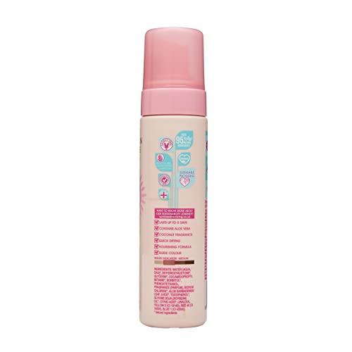 Sunkissed Self Tanner Mousse - 95% Natural, Vegan, Cruelty-Free - 200ml Medium Tan
