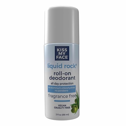 Kiss My Face Liquid Rock Roll-On Deodorant - All-Day Odor Protection, Vegan Formula - 3 Oz