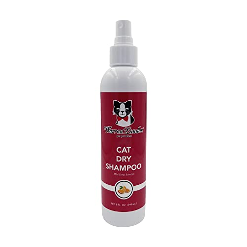 Warren London Cat Dry Shampoo - Cleans & Deodorizes with Neem Oil, Coconut - 8oz Spray