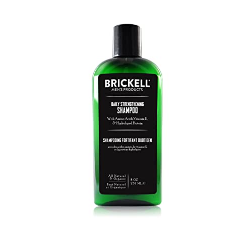 Brickell Men's Shampoo - Strengthens & Soothes Dry Scalp, Natural Mint & Tea Tree Oil - 8oz