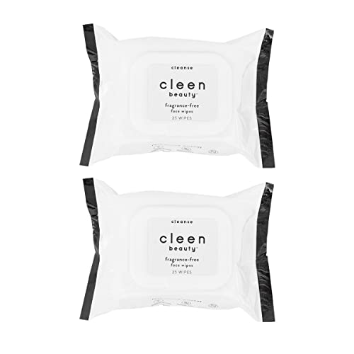 Cleen Beauty Face Cleansing Wipes - Hydrating Aloe Vera, Biodegradable, Paraben Free - 2 Pack