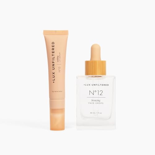 + Lux Unfiltered Self Tanner Set - Hydrating Bronzing Drops & Soothing Lip Serum - 2 Items
