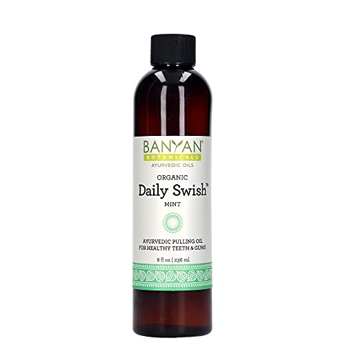Banyan Botanicals Mint Mouthwash - Fresh Breath, Organic Ayurvedic Oil Pulling - 8 oz