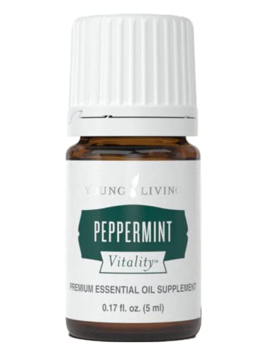 Young Living Peppermint Vitality Essential Oil - 100% Pure for Culinary & Digestive Support - 5ml