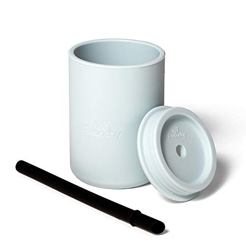 Avanchy Silicone Baby Cup Set - Safe, Durable, Includes 5 Colorful Straws - 5 oz Size