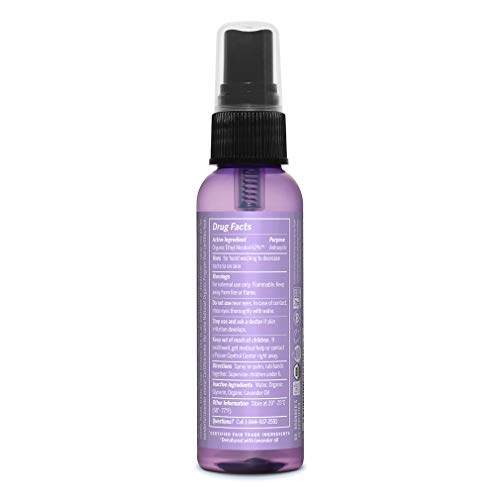 Dr. Bronner's Organic Hand Sanitizer Spray - Cleanses & Moisturizes, USDA Certified - Lavender, 2oz