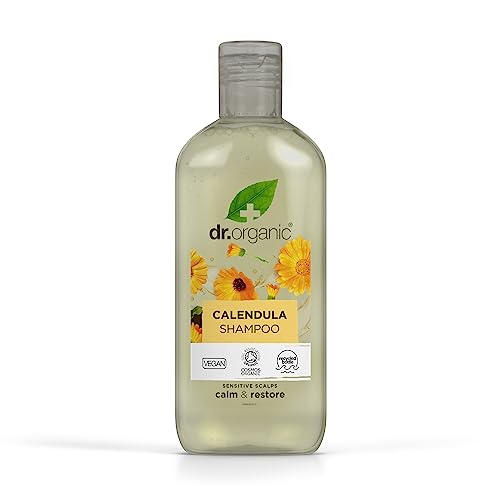 DR ORGANIC Calendula Shampoo - Nourishing for Sensitive Skin, Vegan, Fragrance Free - 265ml