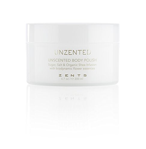 ZENTS Body Polish - Exfoliating Scrub with Organic Shea Butter, Fragrance Free - 6.7 oz