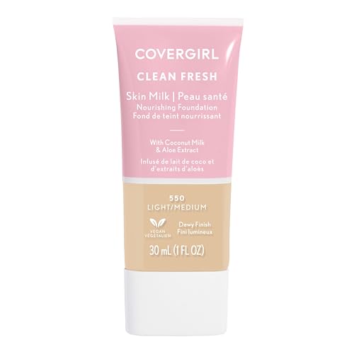 COVERGIRL Skin Milk Foundation - Hydrating Coconut Milk, Vegan, Cruelty-Free - Light/Medium