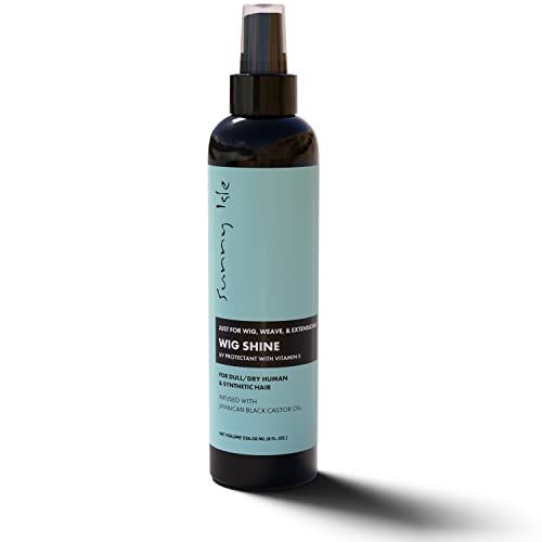 Sunny Isle Wig Shine Treatment - Lustrous Finish, UV Protectant with Vitamin E & Castor Oil - 8oz