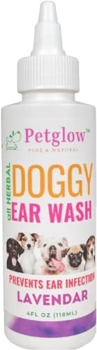 Petglow Dog Ear Cleaner - Relieves Itching & Odor, Gentle Aloe & Turmeric Formula - 4oz