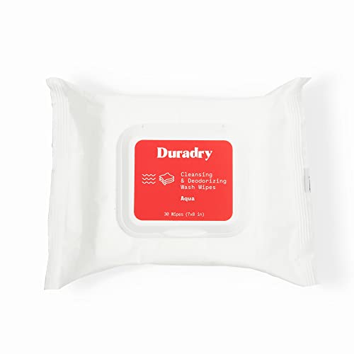 Duradry Personal Cleansing Wipes - Deep Cleansing, Odor Neutralizing, Rinse-Free - Aqua, 1-Pack