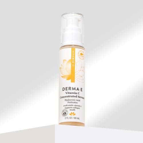 DERMA E Face Serum - Brightening & Firming with Vitamin C, Hyaluronic Acid, Aloe - 2oz