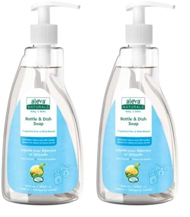 Aleva Naturals Dish Soap - Hypoallergenic, Plant-Based, Gentle on Skin - 500ml (Pack of 2)