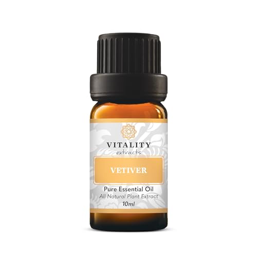 Vitality Extracts Vetiver Essential Oil - Stress Relief, Skin Care, All Natural - 10ml
