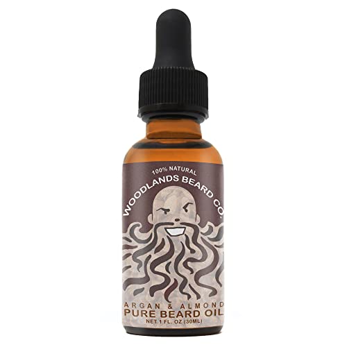Woodlands Beard Co. Beard Oil - Nourishing Argan & Almond Blend, Hydrates & Softens - 1oz