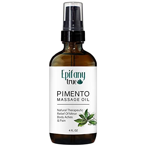 Epifany True Pimento Massage Oil - Moisturizing Muscle Relief, Plant-Based Ingredients - 4oz