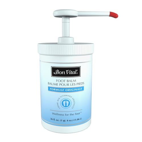 Bon Vital' Foot Balm - Promotes Healthy Feet, Speeds Healing, Moisturizing Blend - 36oz Pump Jar