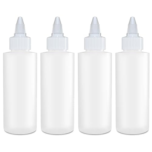 BRIGHTFROM Squeeze Bottles - Versatile for Sauces & Crafts, BPA-Free, Leak-Proof - 4 Pack, 4oz