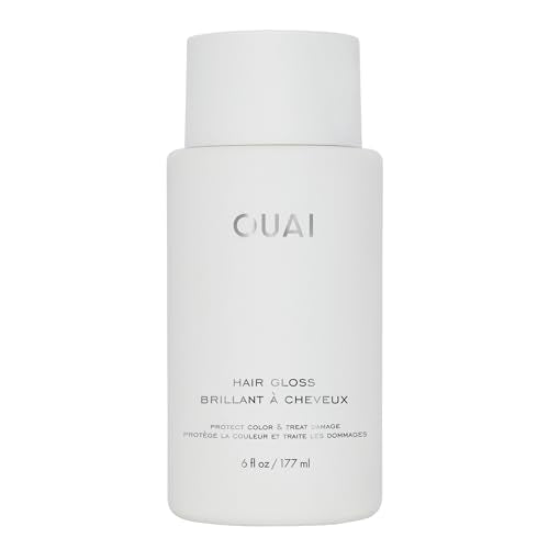 OUAI Hair Gloss - Enhances Shine & Color, Heat Protection with Hyaluronic Acid - 6 Oz