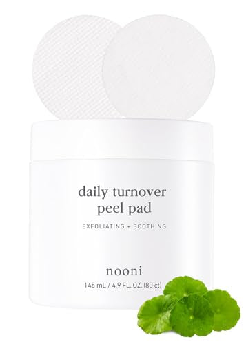 Nooni Facial Toner Pads - AHA Exfoliation for Radiant Skin, Infused with Aloe & Centella - 80 Pads