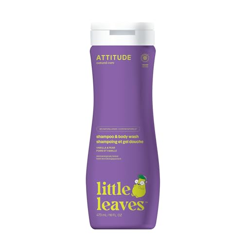 ATTITUDE Kids Shampoo & Body Wash - EWG Verified, Vegan, Naturally Derived Ingredients - 16 Fl Oz