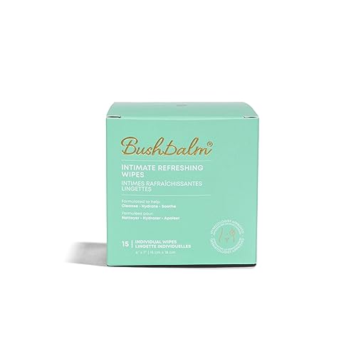 Bushbalm Intimate Refreshing Wipes - Hydrating, Soothing Aloe Vera, Flushable - 15 Wipes