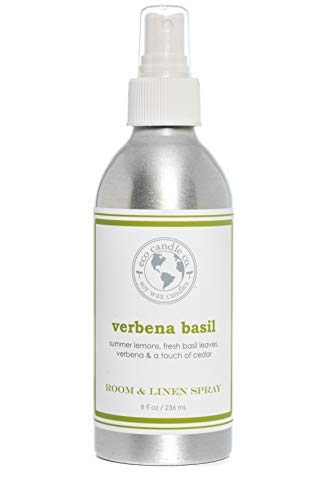 Eco Candle Co. Room & Linen Spray - Fresh Verbena Basil Scent, Natural Ingredients - 8oz
